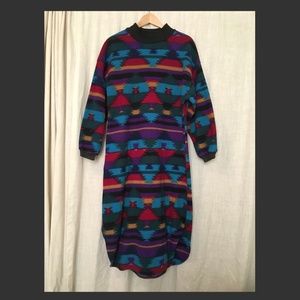 Vintage fleece dress with pocket